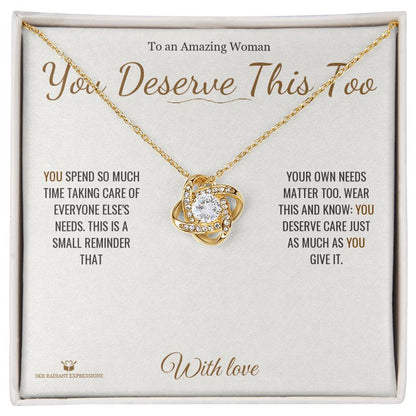 Custom name-personalized Love Knot Necklace gift for her