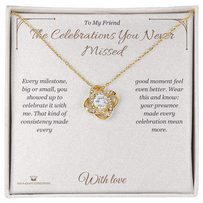 Add a name to this Love Knot Necklace - gift for friend