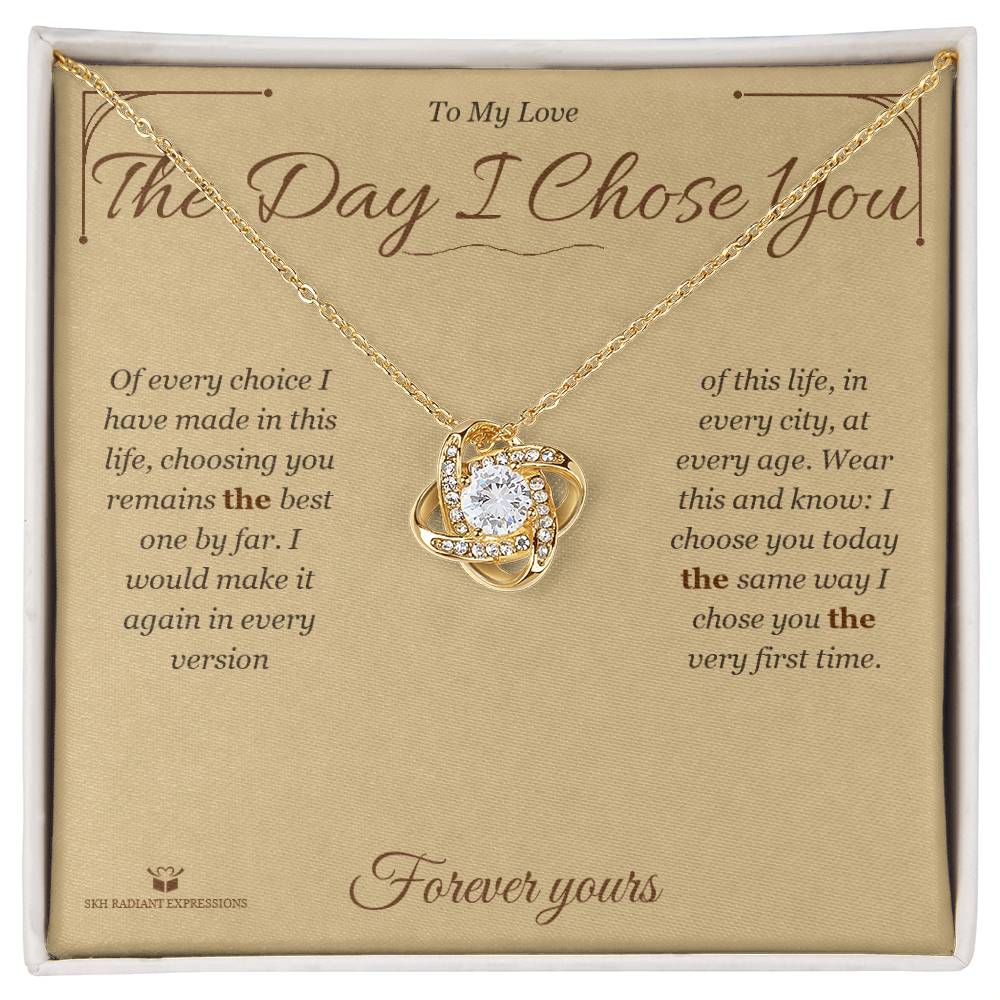 Add a name to this Love Knot Necklace - gift for partner