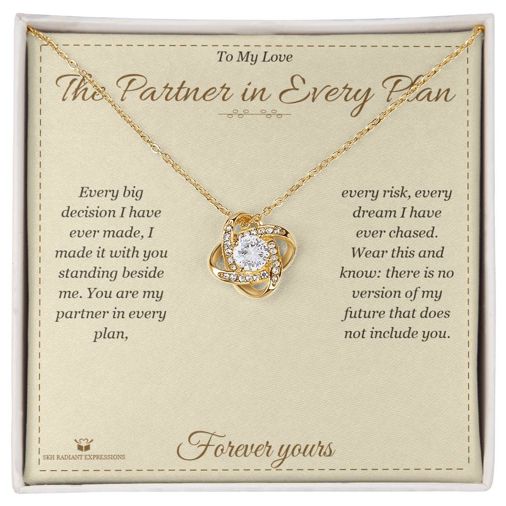 Custom name-personalized Love Knot Necklace gift for partner
