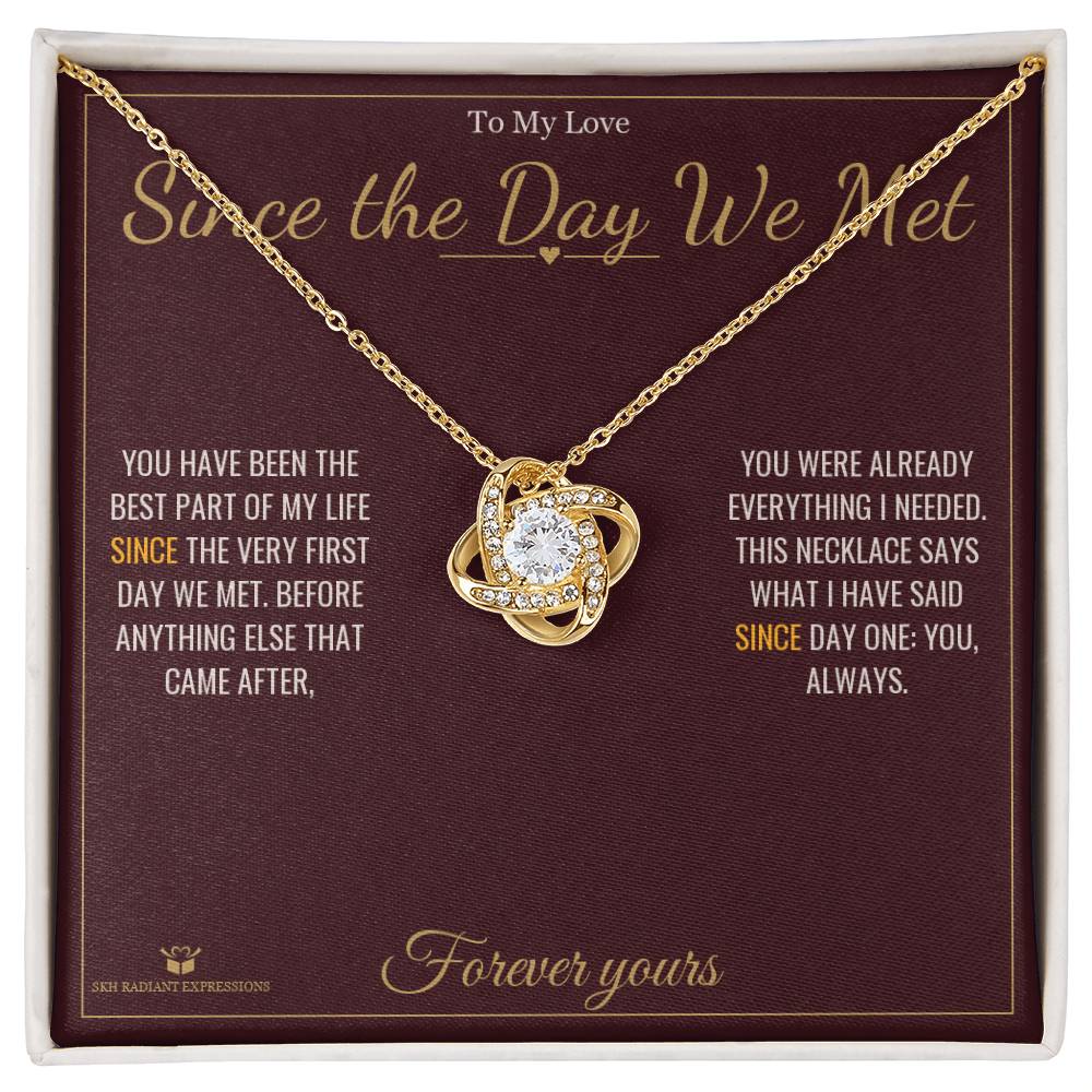 Custom name-personalized Love Knot Necklace gift for partner