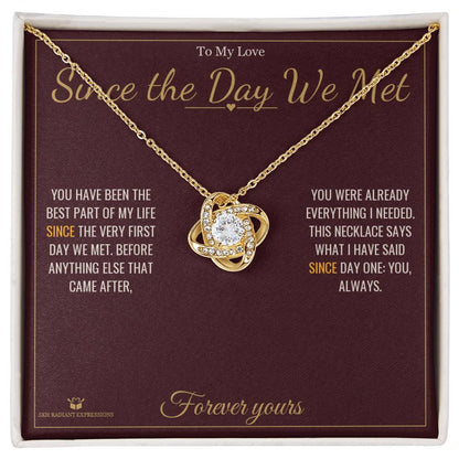 Custom name-personalized Love Knot Necklace gift for partner