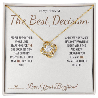 Add a name to this Love Knot Necklace - gift for girlfriend