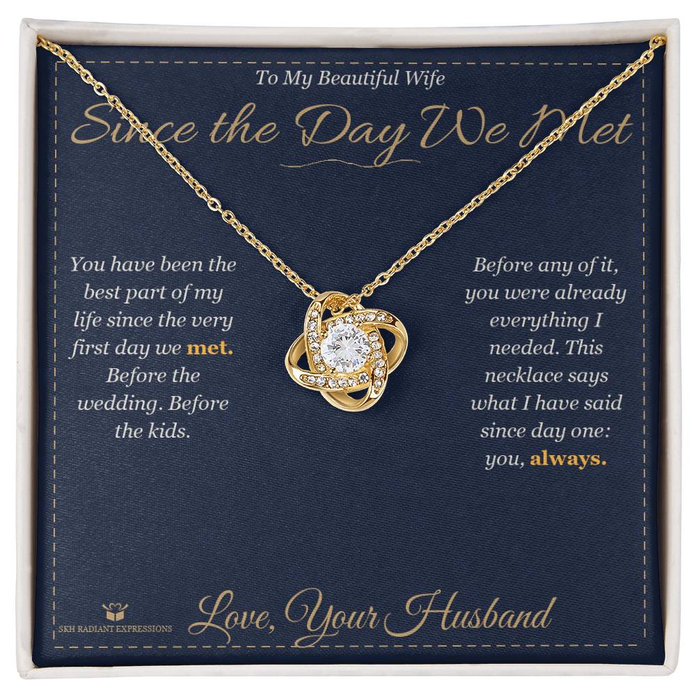 Personalized Love Knot Necklace for wife