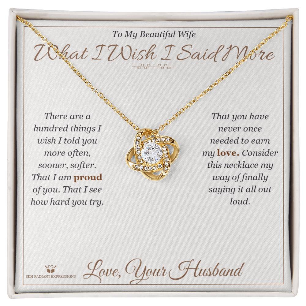 Personalized Love Knot Necklace for wife