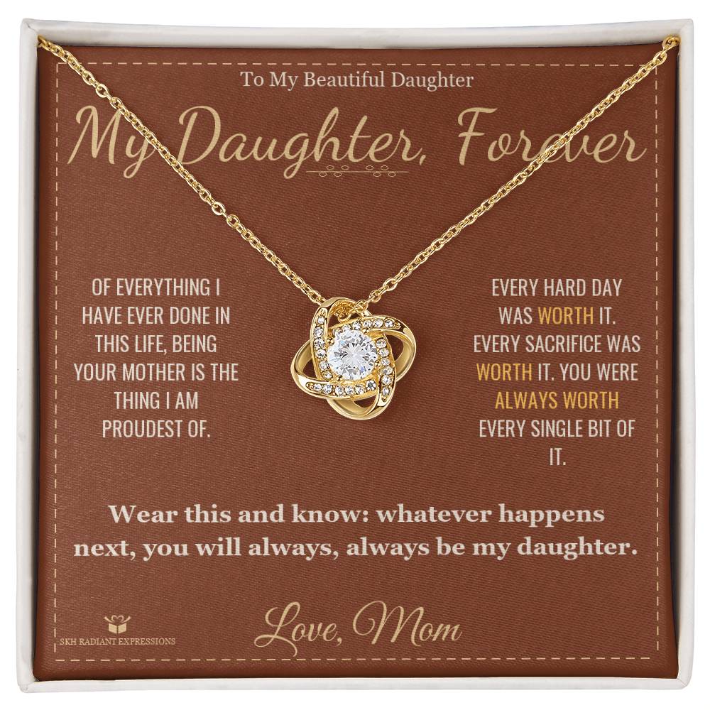 Personalized Love Knot Necklace for daughter