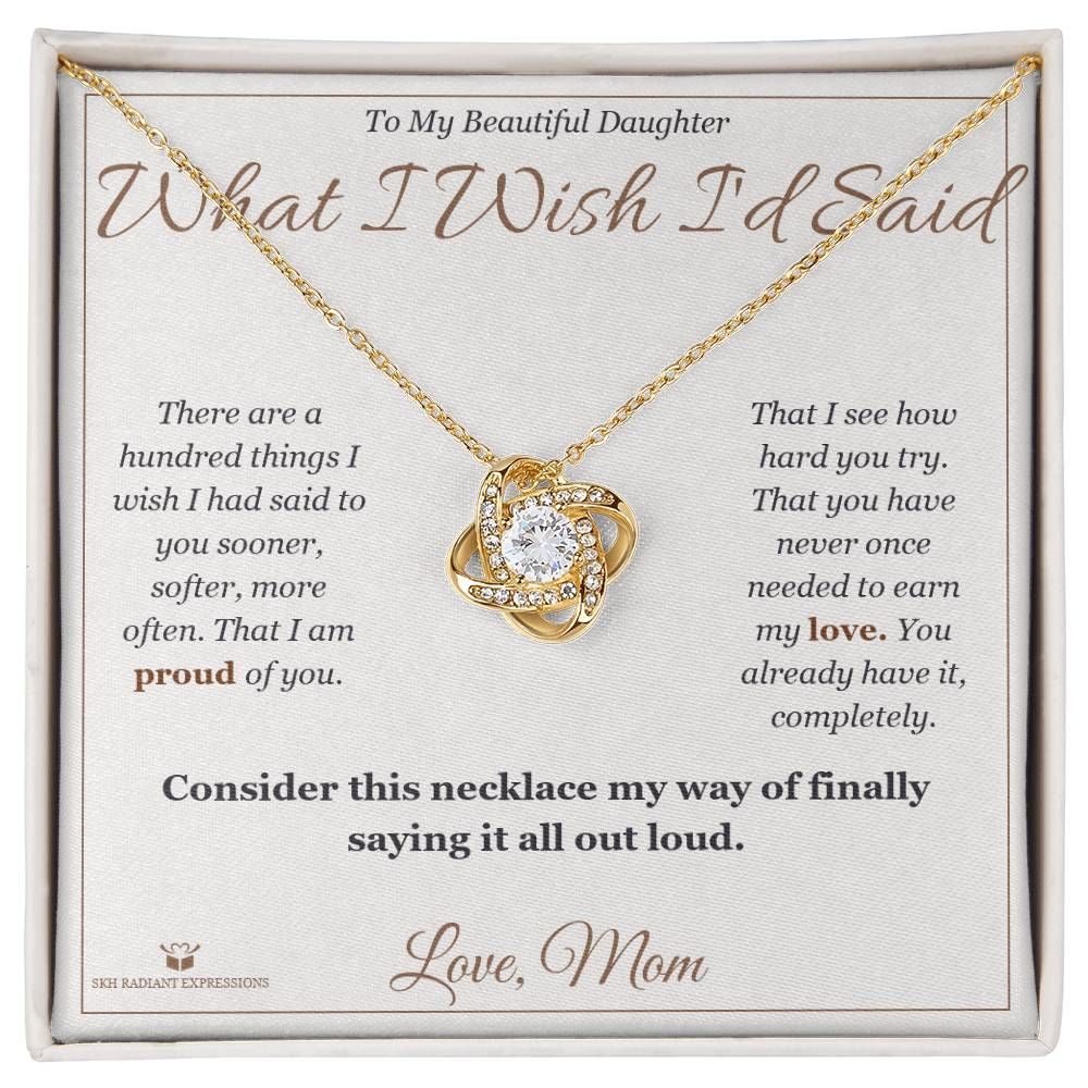 Personalized Love Knot Necklace for daughter