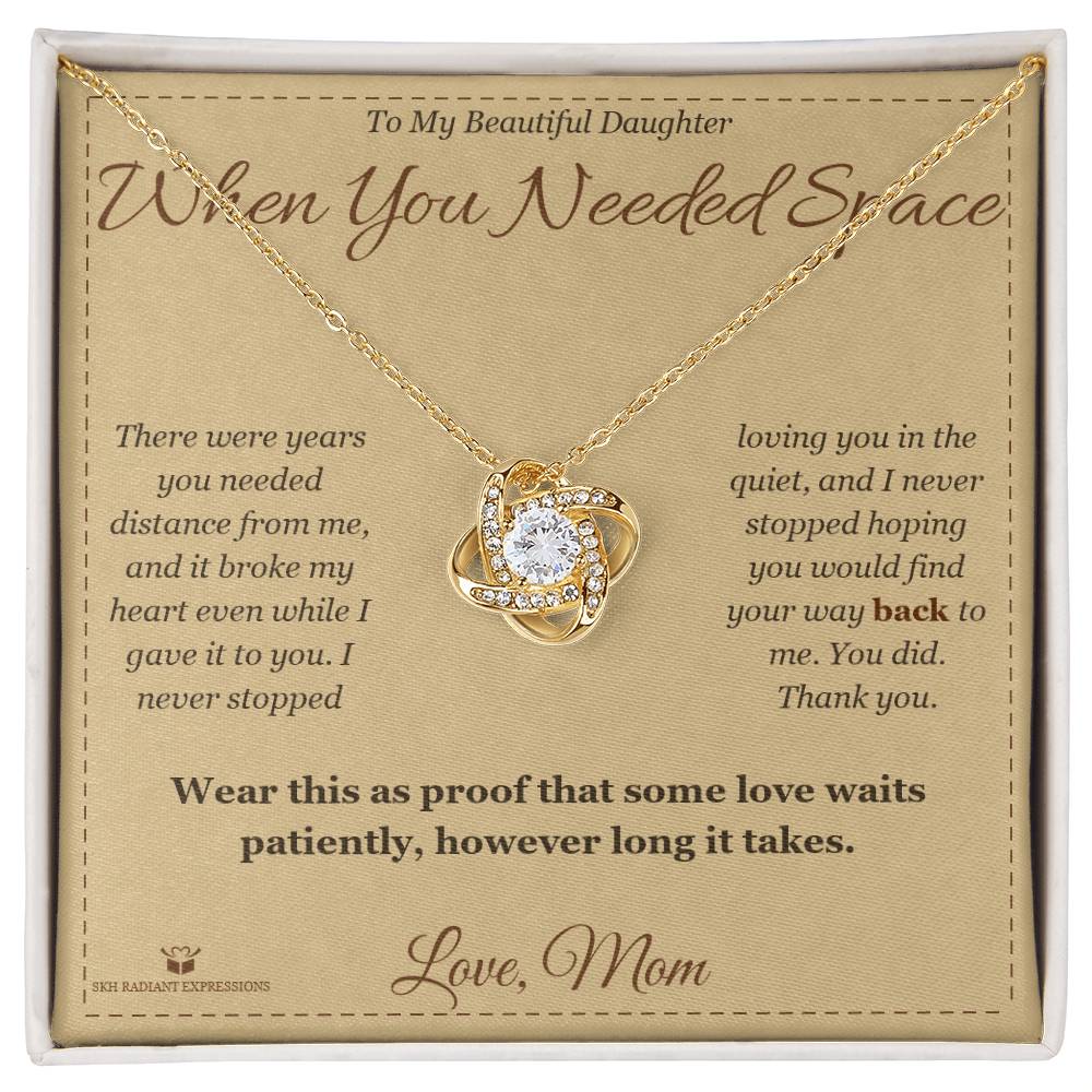 Love Knot Necklace gift for daughter from Mom