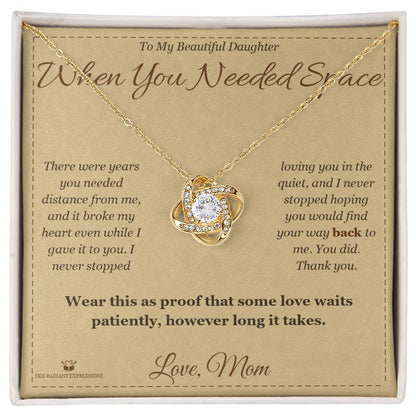 Love Knot Necklace gift for daughter from Mom