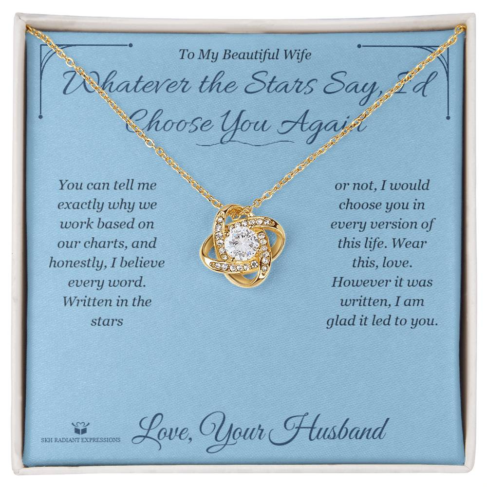 Add a name to this Love Knot Necklace - gift for wife