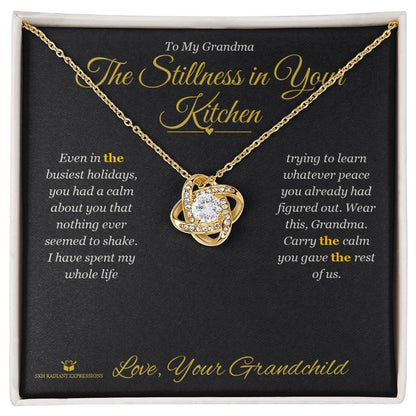 Custom name-personalized Love Knot Necklace gift for grandmother
