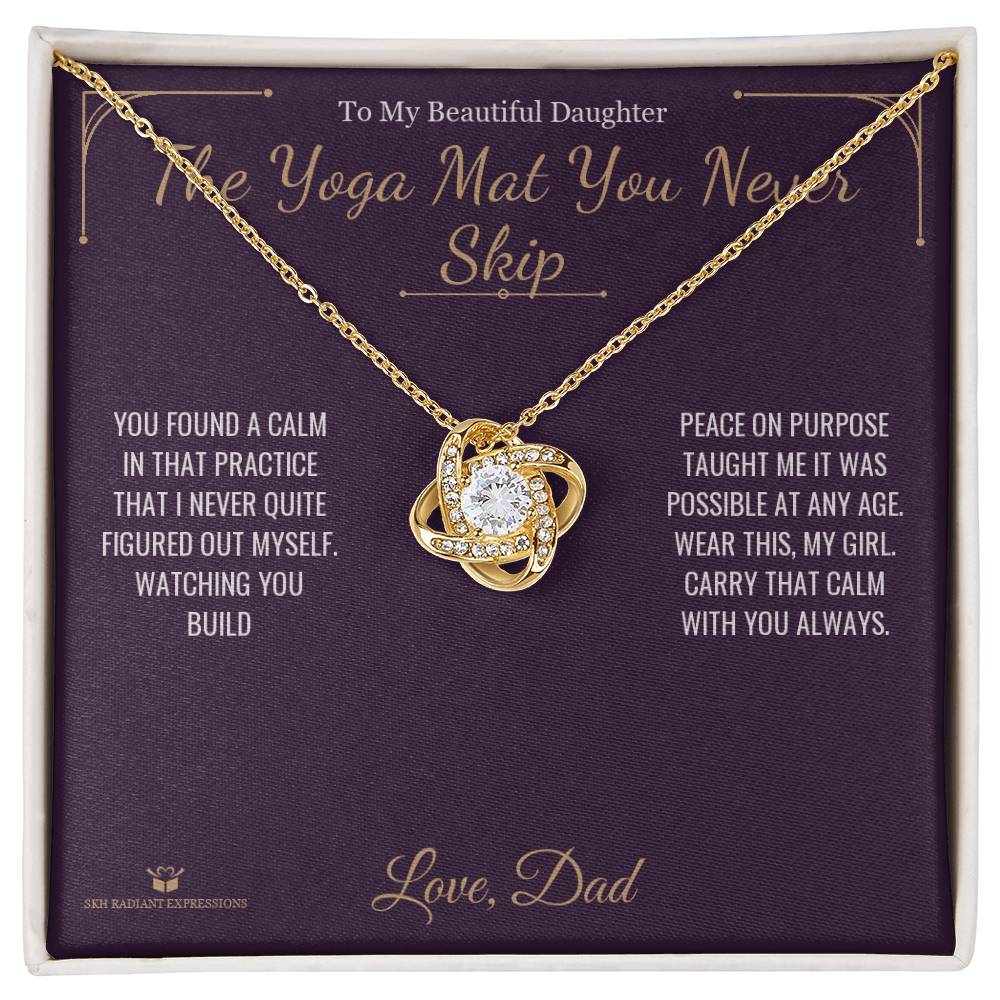 Love Knot Necklace engraved with your own words for daughter