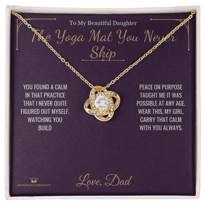 Love Knot Necklace engraved with your own words for daughter