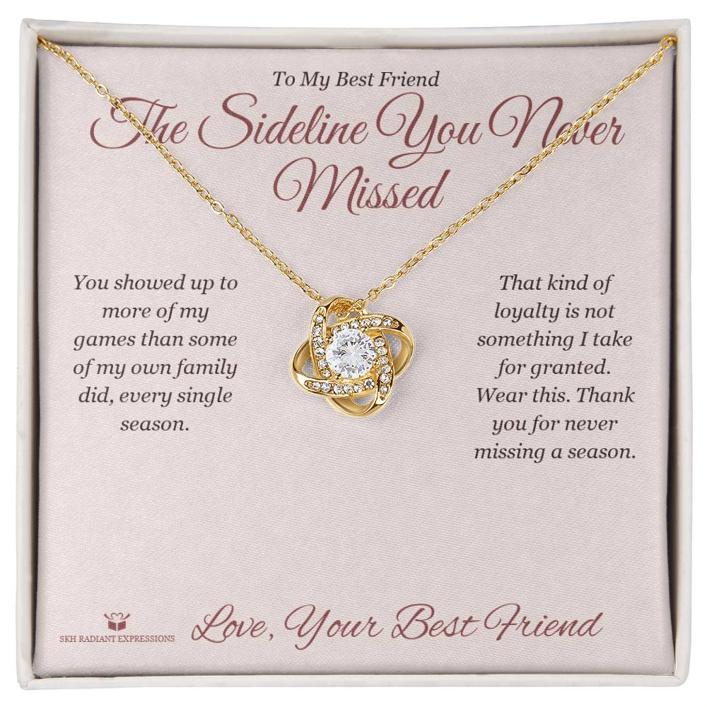 Engraved Love Knot Necklace with message for best friend