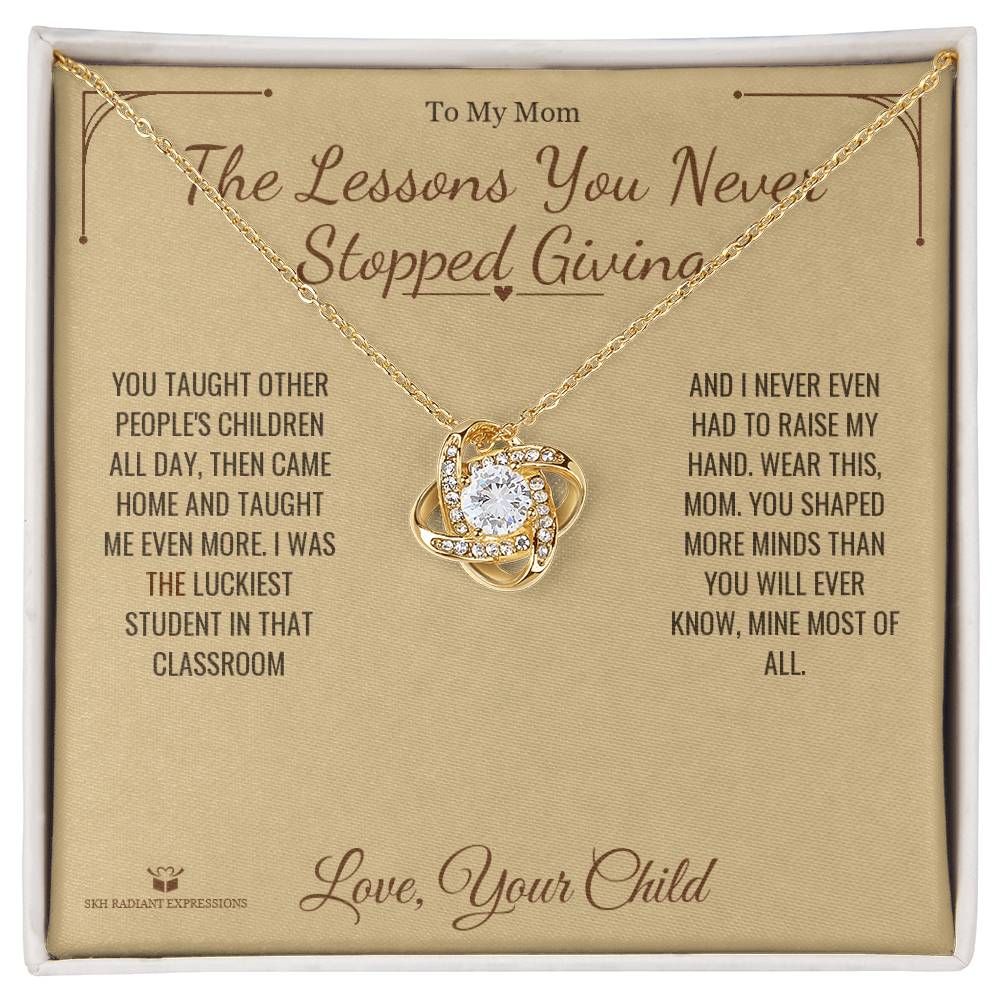 Custom name-personalized Love Knot Necklace gift for mom