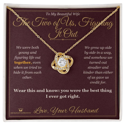 Personalized Love Knot Necklace for wife