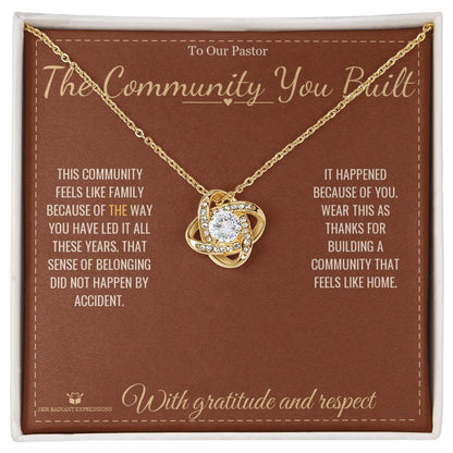 Add a name to this Love Knot Necklace - gift for pastor