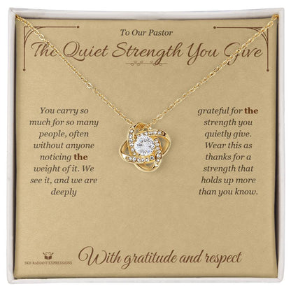 Custom name-personalized Love Knot Necklace gift for pastor