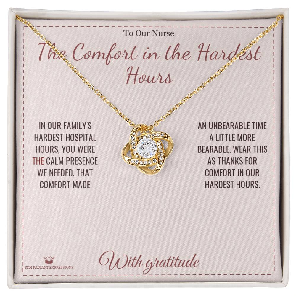Custom name-personalized Love Knot Necklace gift for nurse