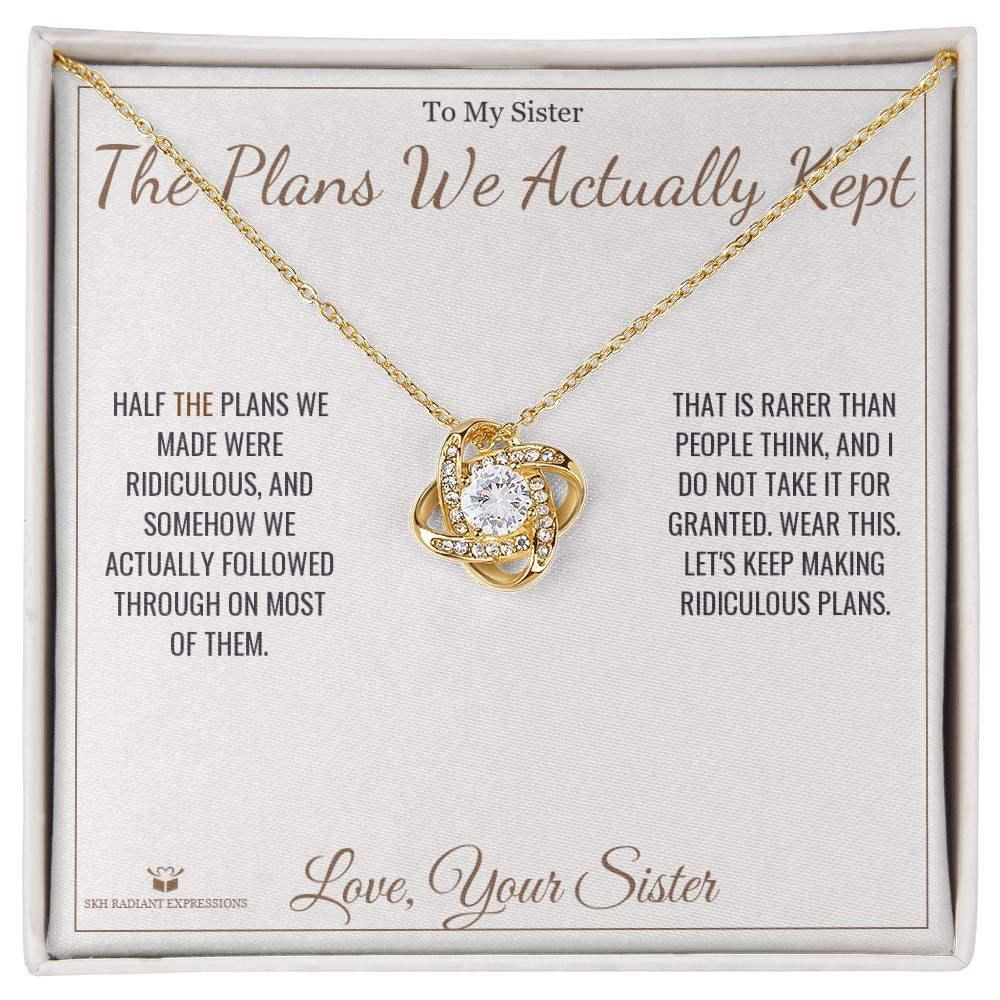 What does a Love Knot Necklace mean - gift for sister