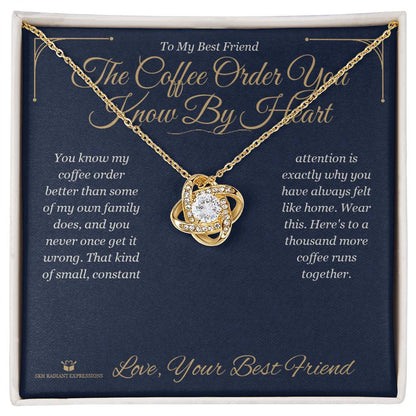 Add a name to this Love Knot Necklace - gift for best friend
