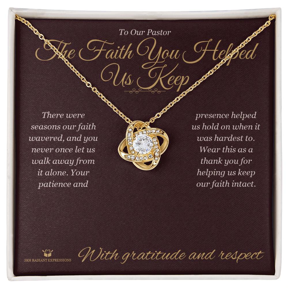 Add a name to this Love Knot Necklace - gift for pastor
