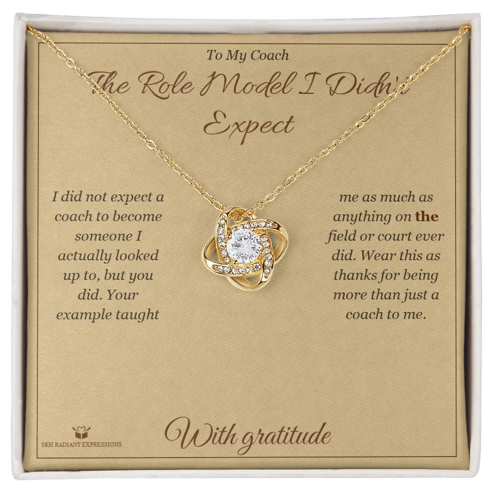 Add a name to this Love Knot Necklace - gift for coach
