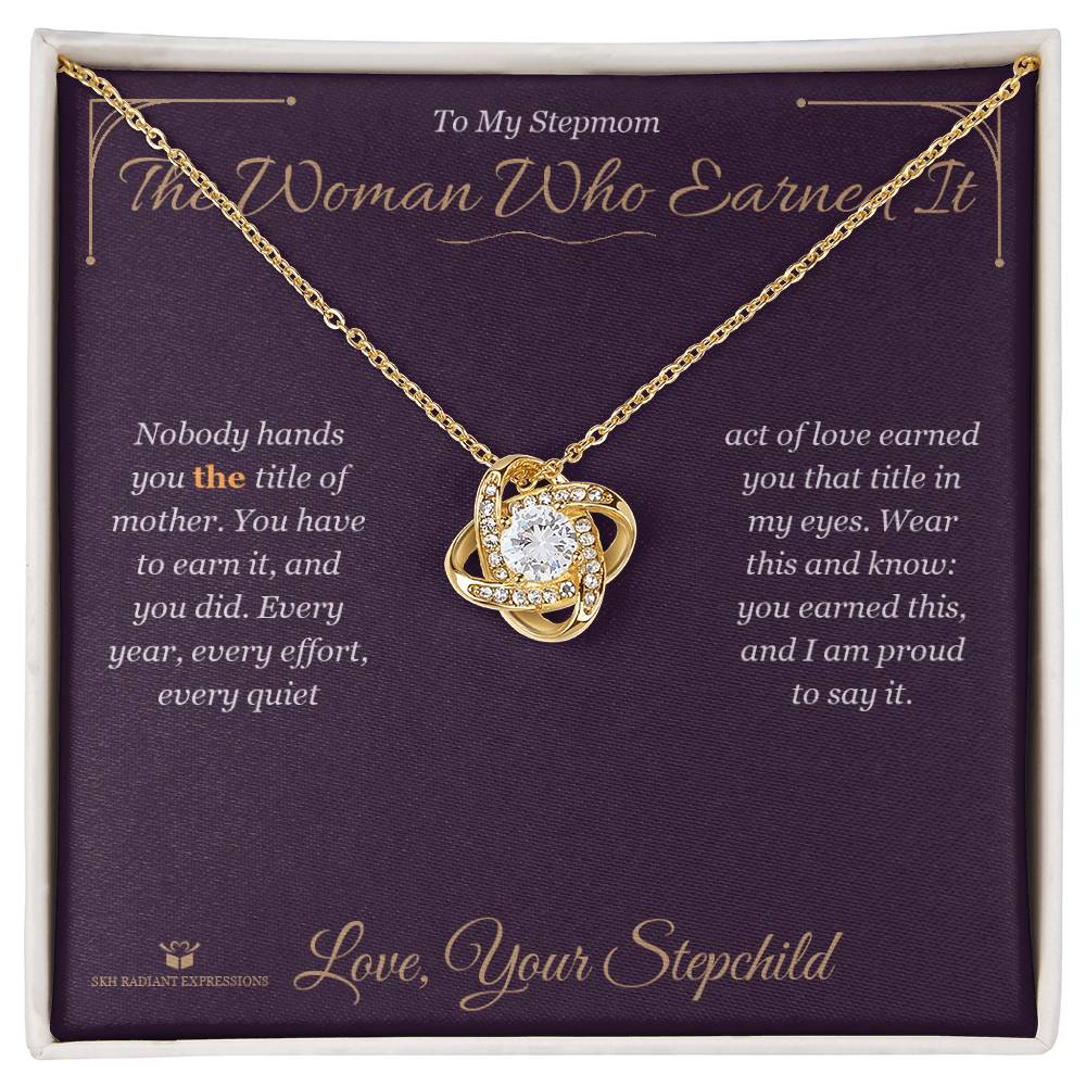 Add a name to this Love Knot Necklace - gift for stepmom