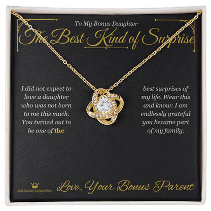 Add a name to this Love Knot Necklace - gift for stepdaughter