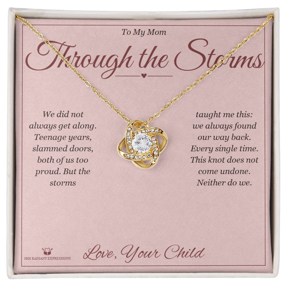 Custom name-personalized Love Knot Necklace gift for mom
