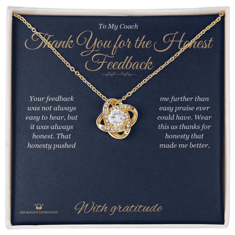 Add a name to this Love Knot Necklace - gift for coach