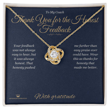 Add a name to this Love Knot Necklace - gift for coach