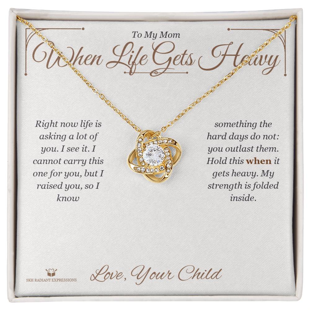 Custom name-personalized Love Knot Necklace gift for mom