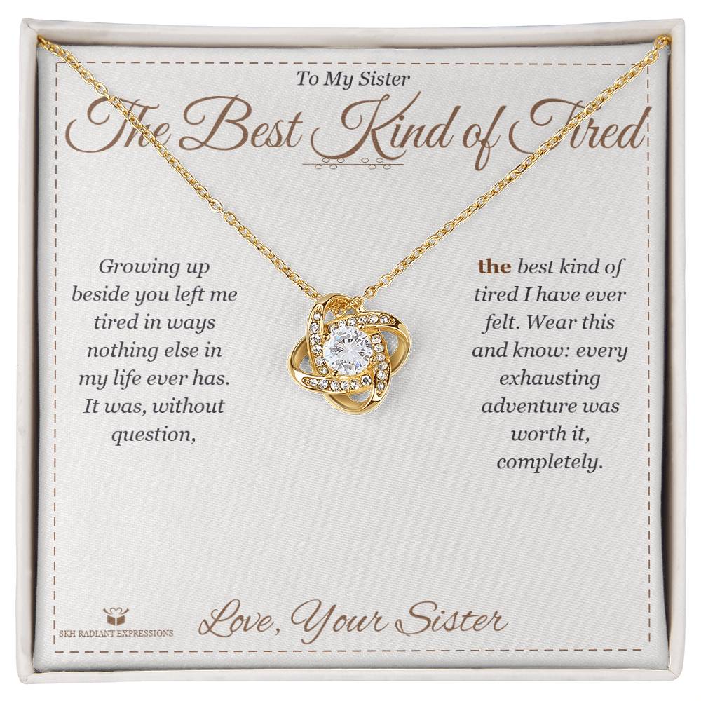 Personalized Love Knot Necklace for sister