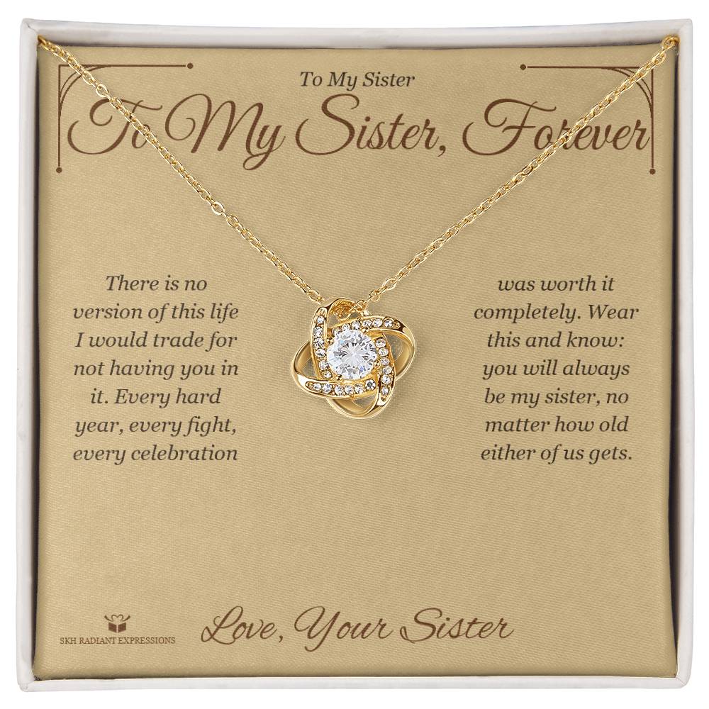 Personalized Love Knot Necklace for sister