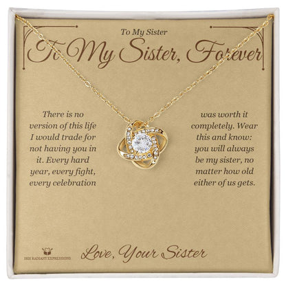 Personalized Love Knot Necklace for sister