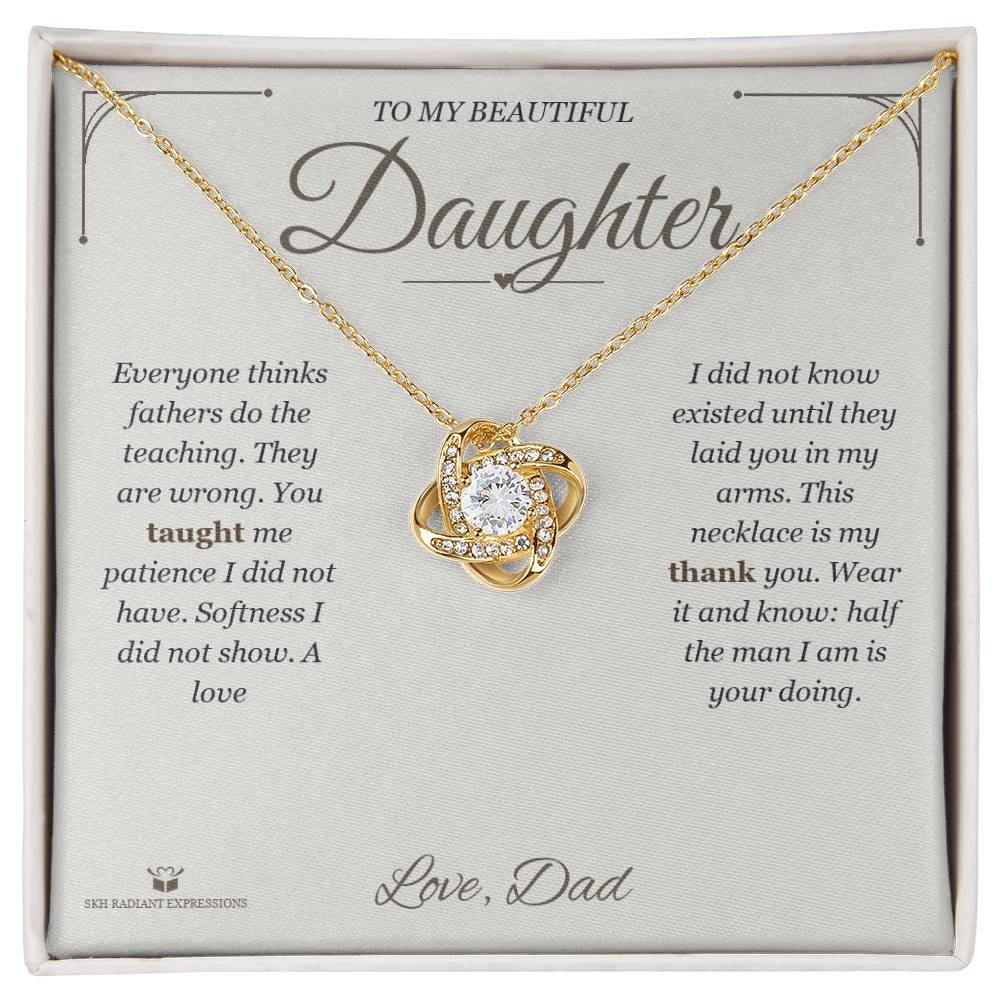 Personalized Love Knot Necklace for daughter