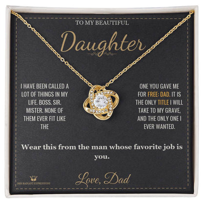 Personalized Love Knot Necklace for daughter