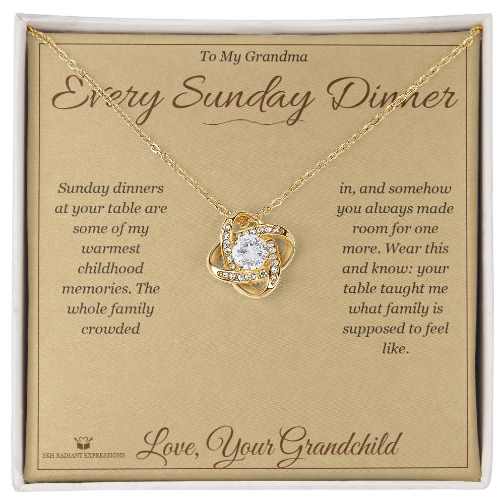 Custom name-personalized Love Knot Necklace gift for grandmother