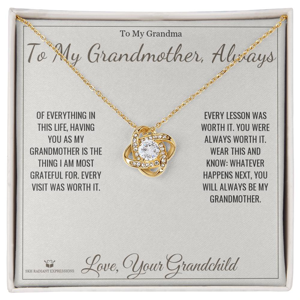 Add a name to this Love Knot Necklace - gift for grandmother