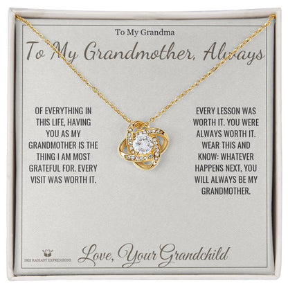Add a name to this Love Knot Necklace - gift for grandmother