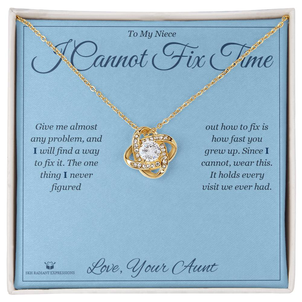 Add a name to this Love Knot Necklace - gift for niece