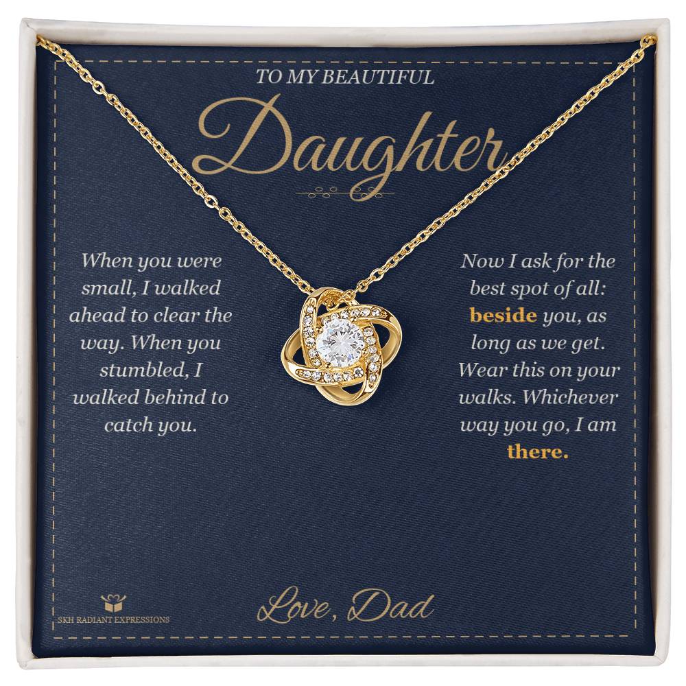 Beside You, Not Behind - Love Knot Necklace for Daughter