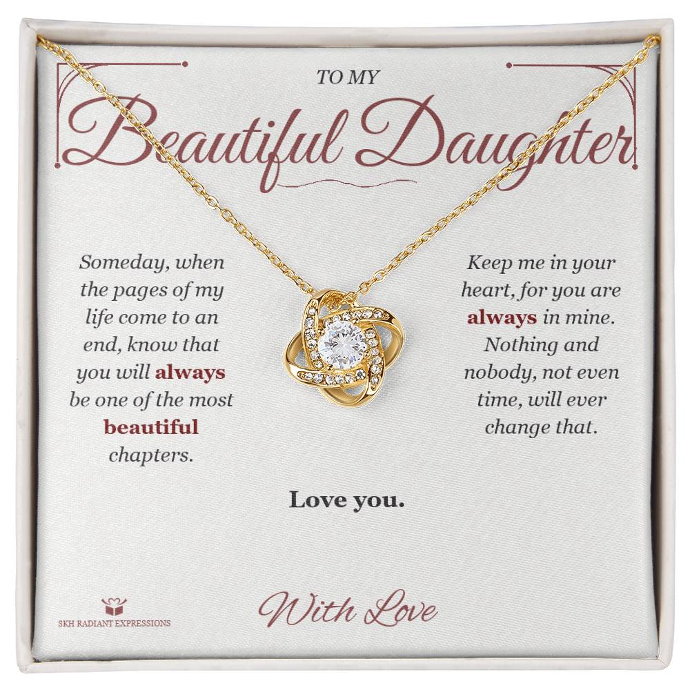Eternal Love: A Letter to My Daughter - Love Knot Necklace for Daughter