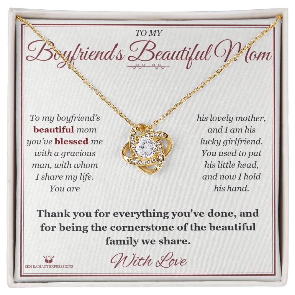 Cornerstone of Our Family - Love Knot Necklace for Boyfriend's Mom