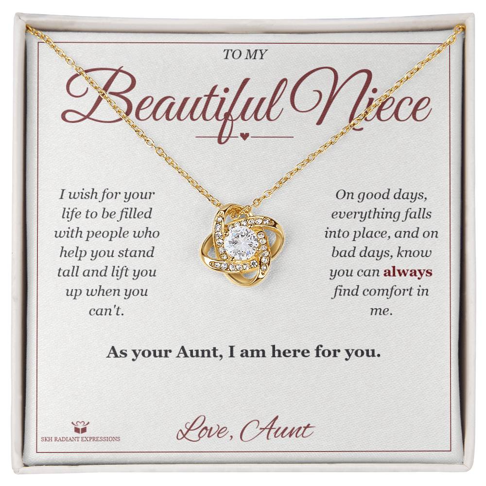 Always Here For You - Love Knot Necklace for Niece