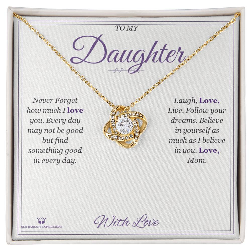 Custom name-personalized Love Knot Necklace gift for daughter