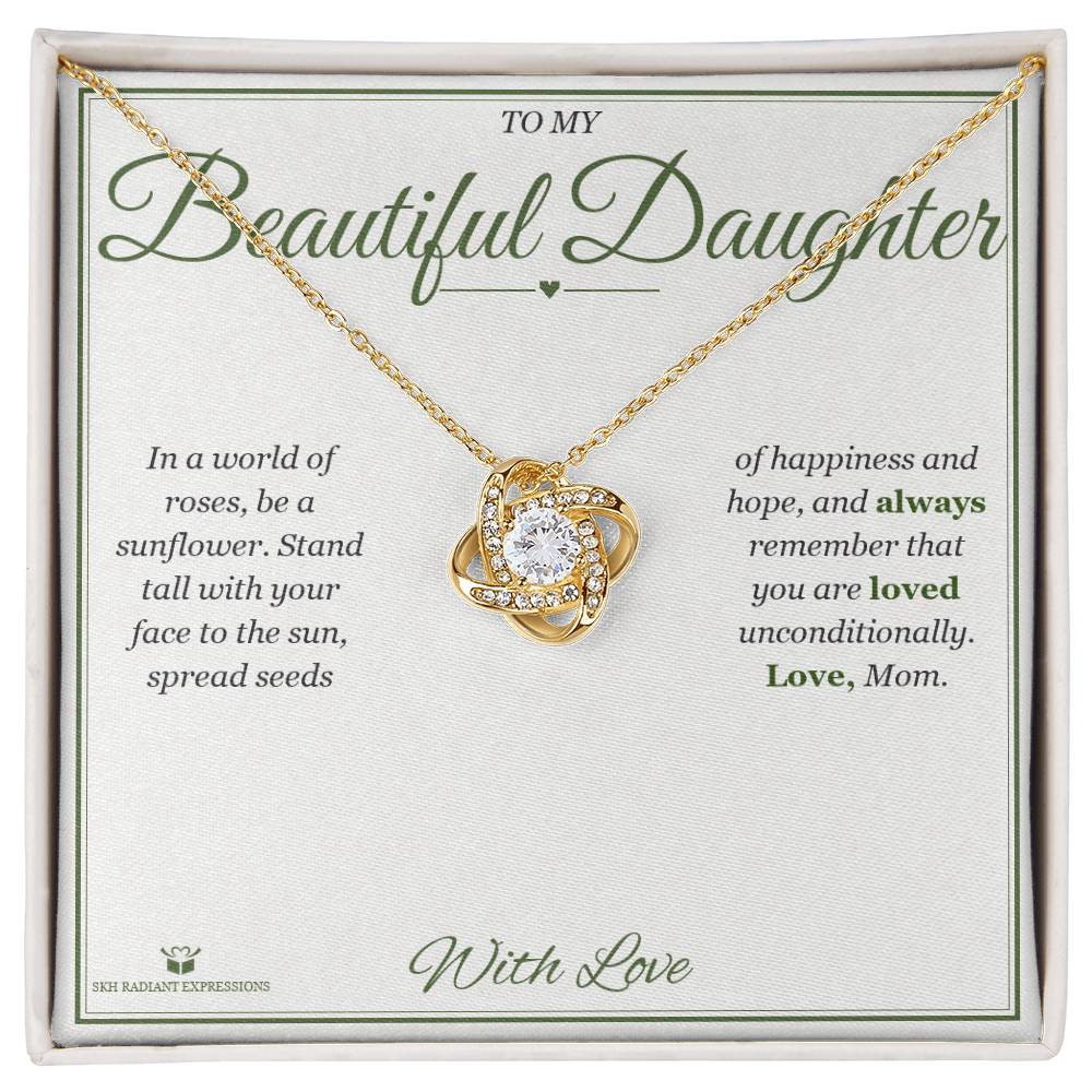 Be a Sunflower - Love Knot Necklace for Daughter