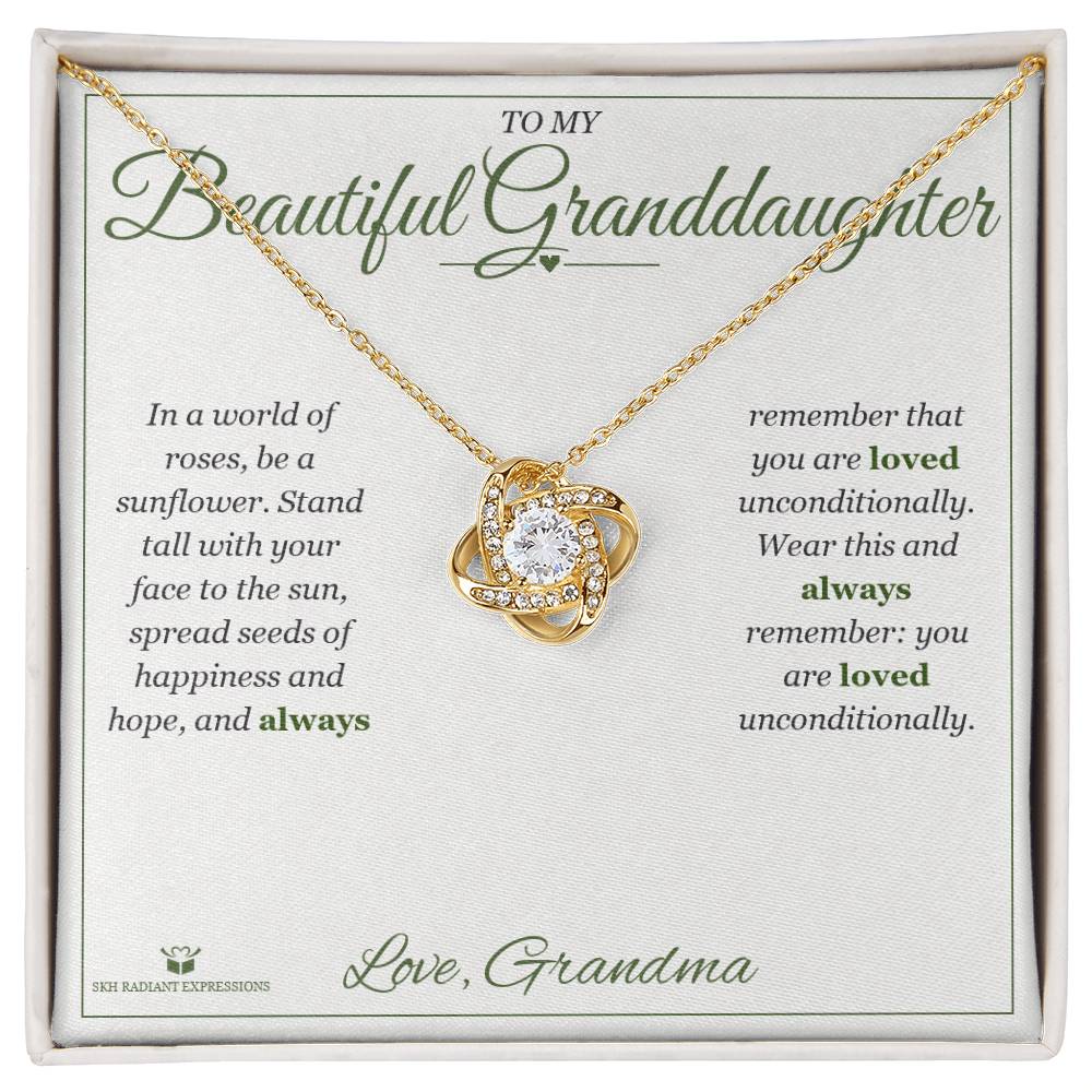 Be a Sunflower - Love Knot Necklace for Granddaughter