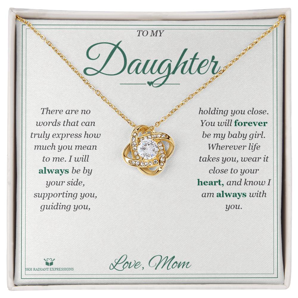 Custom name-personalized Love Knot Necklace gift for daughter